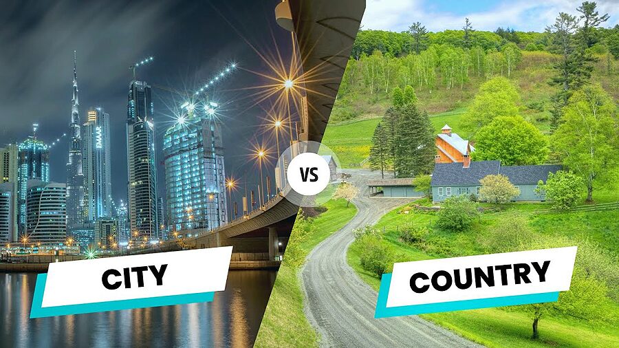 田舎　対　都会 Countryside vs. City